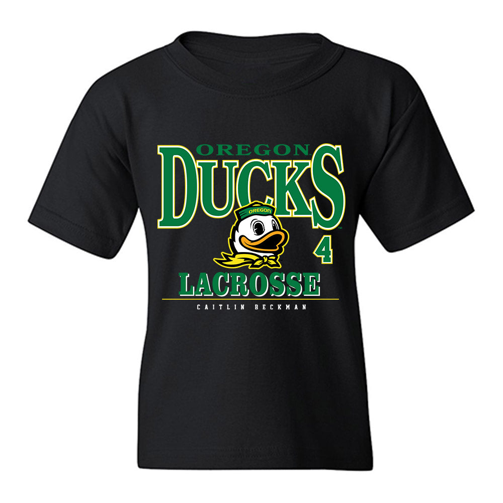 Oregon - NCAA Women's Lacrosse : Caitlin Beckman - Classic Fashion Shersey Youth T-Shirt-0
