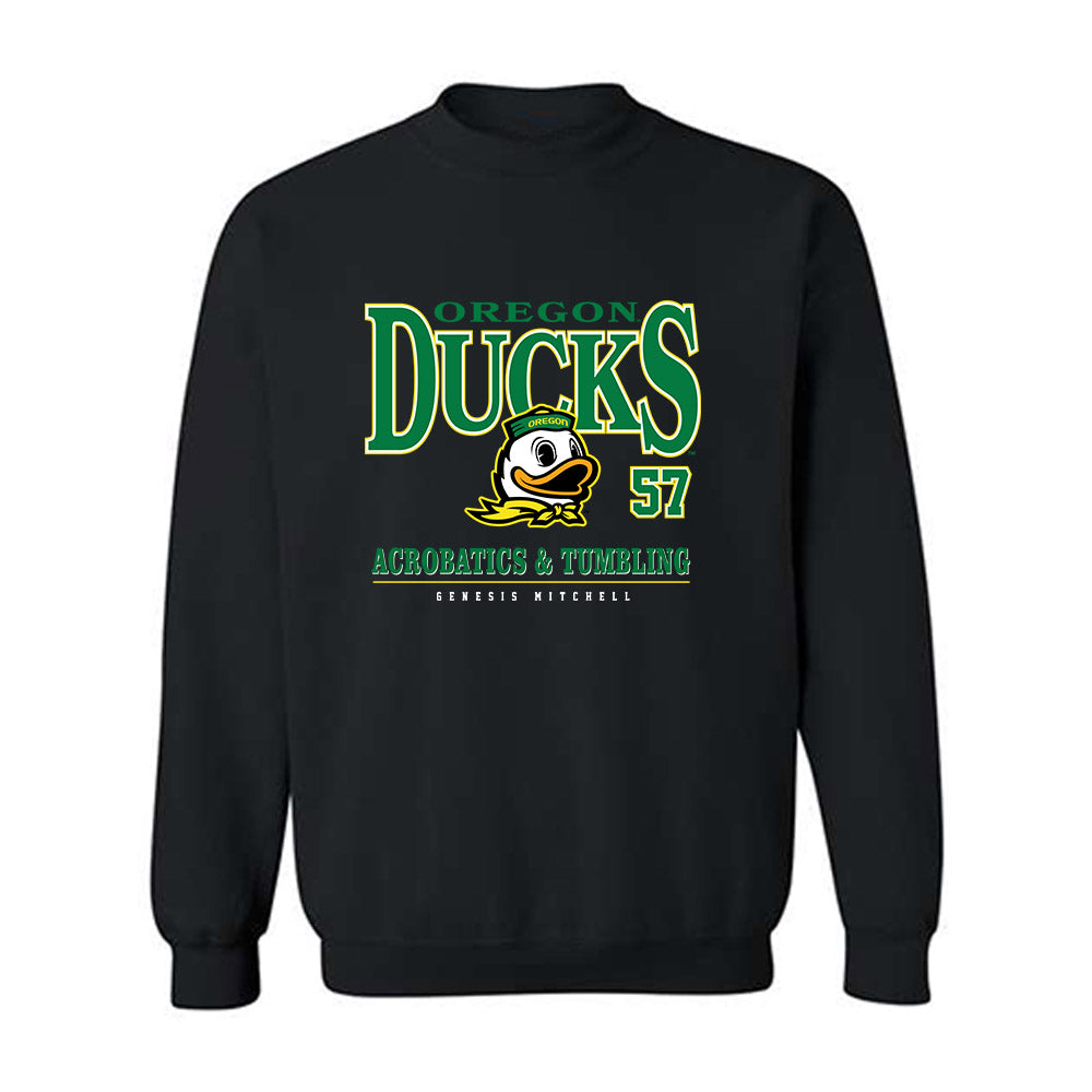 Oregon - NCAA Acrobatics & Tumbling : Genesis Mitchell - Classic Fashion Shersey Crewneck Sweatshirt-0