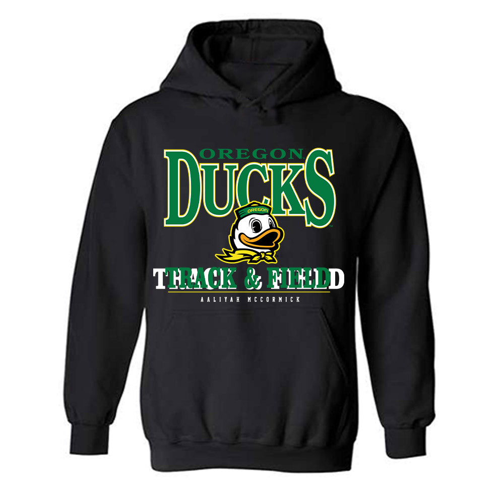Oregon - NCAA Women's Track & Field : Aaliyah McCormick - Classic Fashion Shersey Hooded Sweatshirt-0