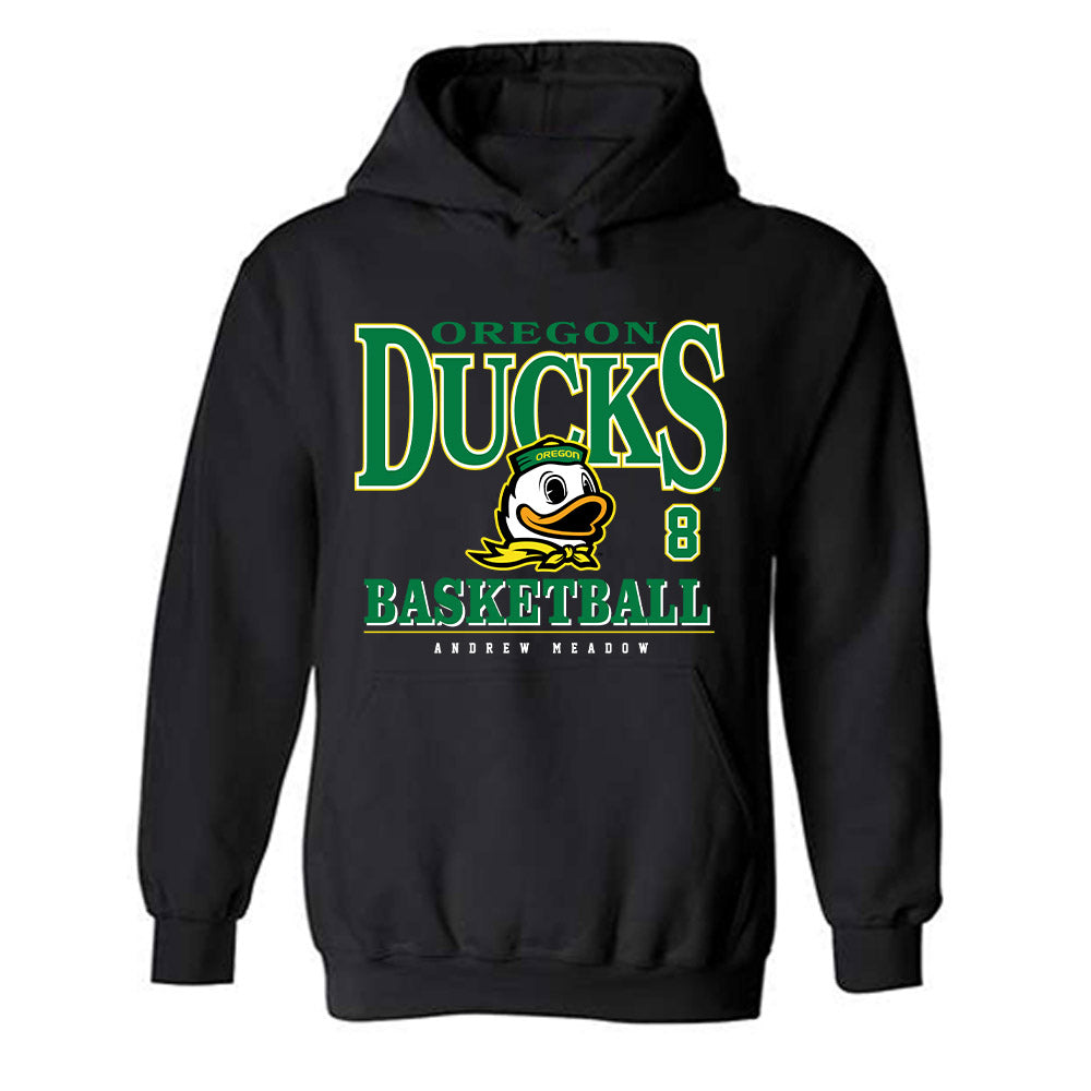 Oregon - NCAA Men's Basketball : Andrew Meadow - Classic Fashion Shersey Hooded Sweatshirt-0