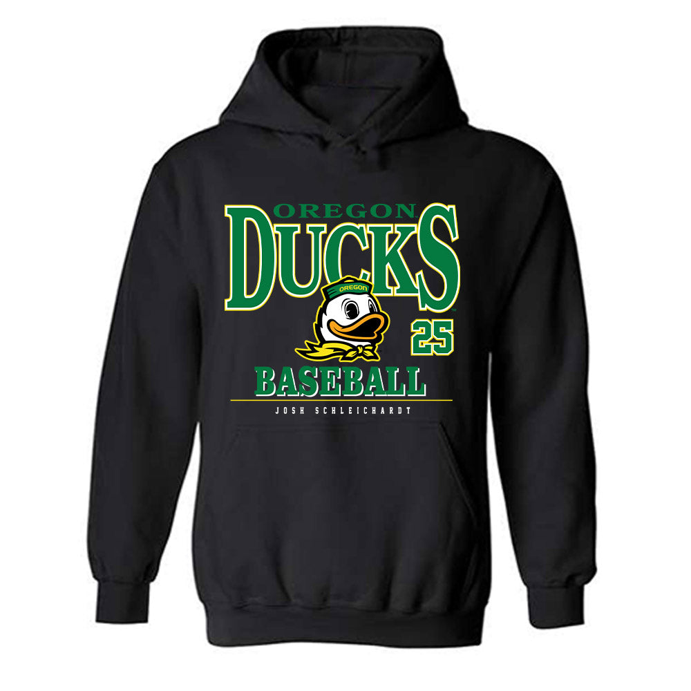 Oregon - NCAA Baseball : Josh Schleichardt - Classic Fashion Shersey Hooded Sweatshirt-0