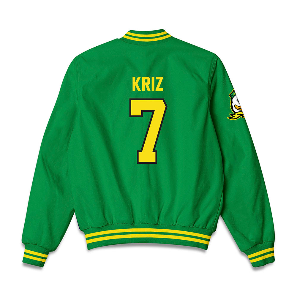 Oregon - NCAA Beach Volleyball : Alex Kriz - Bomber Jacket-1