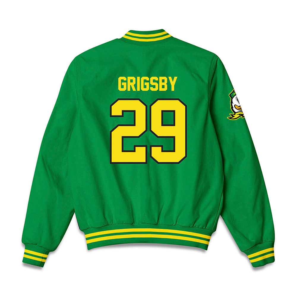 Oregon - NCAA Acrobatics & Tumbling : Reagan Grigsby - Bomber Jacket-1