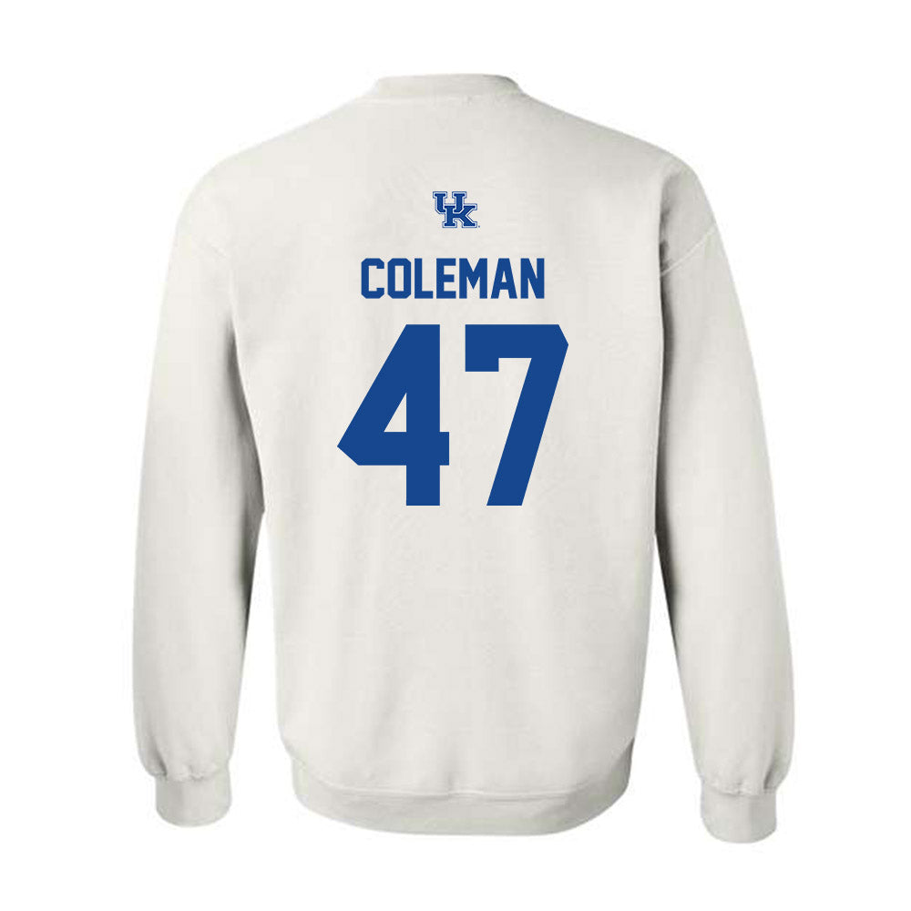 Kentucky - NCAA Baseball : Will Coleman - Classic Shersey Crewneck Sweatshirt-1