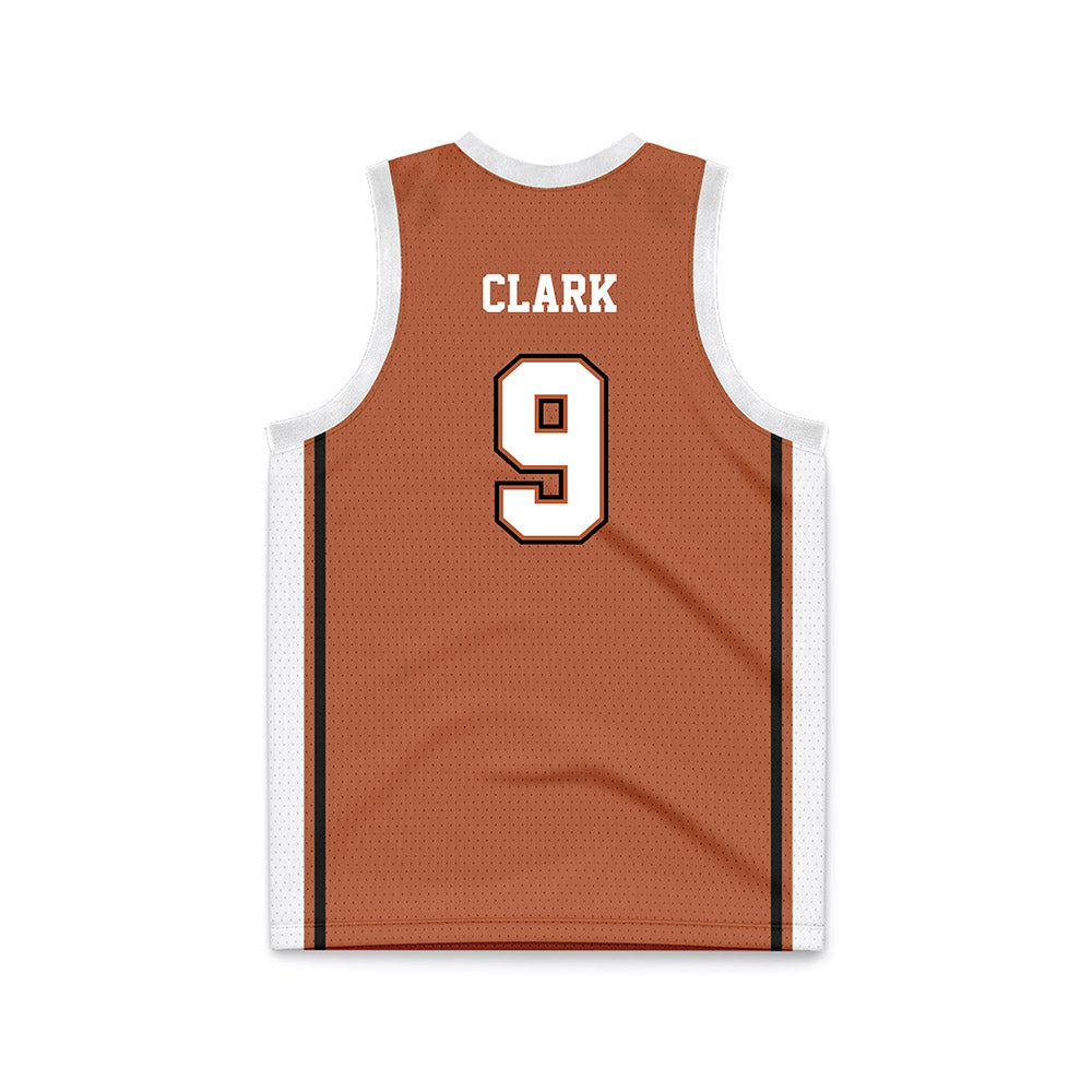 Texas - NCAA Men's Basketball : John Clark - Texas Orange Basketball Jersey-1