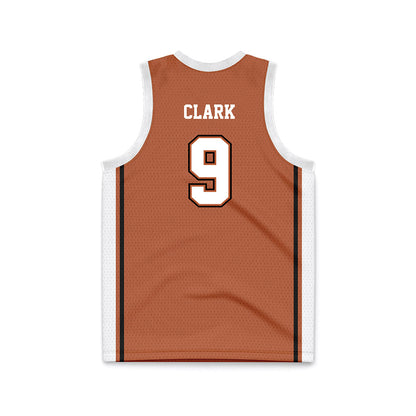 Texas - NCAA Men's Basketball : John Clark - Texas Orange Basketball Jersey-1