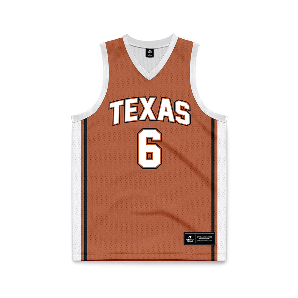 Texas - NCAA Men's Basketball : Elyjah Freeman - Texas Orange Basketball Jersey-0