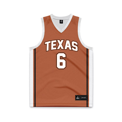 Texas - NCAA Men's Basketball : Elyjah Freeman - Texas Orange Basketball Jersey-0