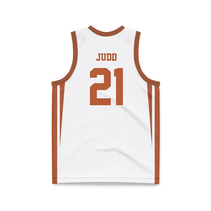 Texas - NCAA Women's Basketball : Ashton Judd - White Basketball Jersey-1