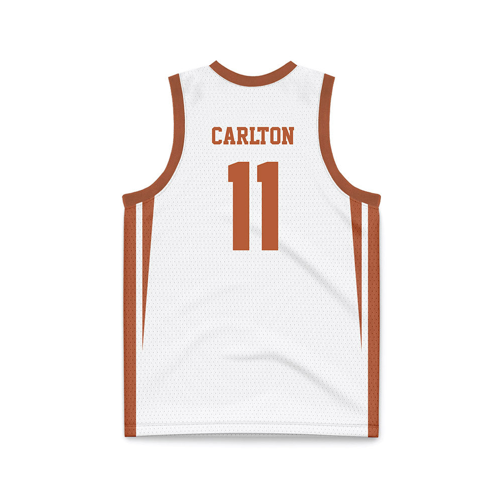 Texas - NCAA Women's Basketball : Justice Carlton - White Basketball Jersey-1