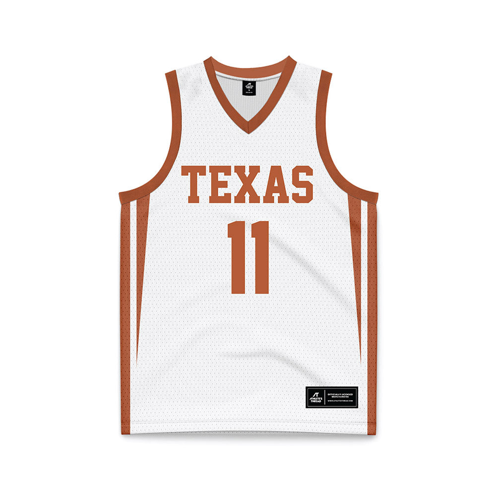 Texas - NCAA Women's Basketball : Justice Carlton - White Basketball Jersey-0
