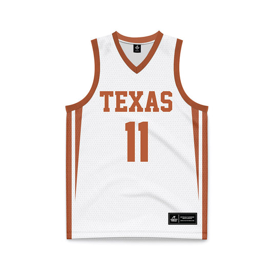 Texas - NCAA Women's Basketball : Justice Carlton - White Basketball Jersey-0