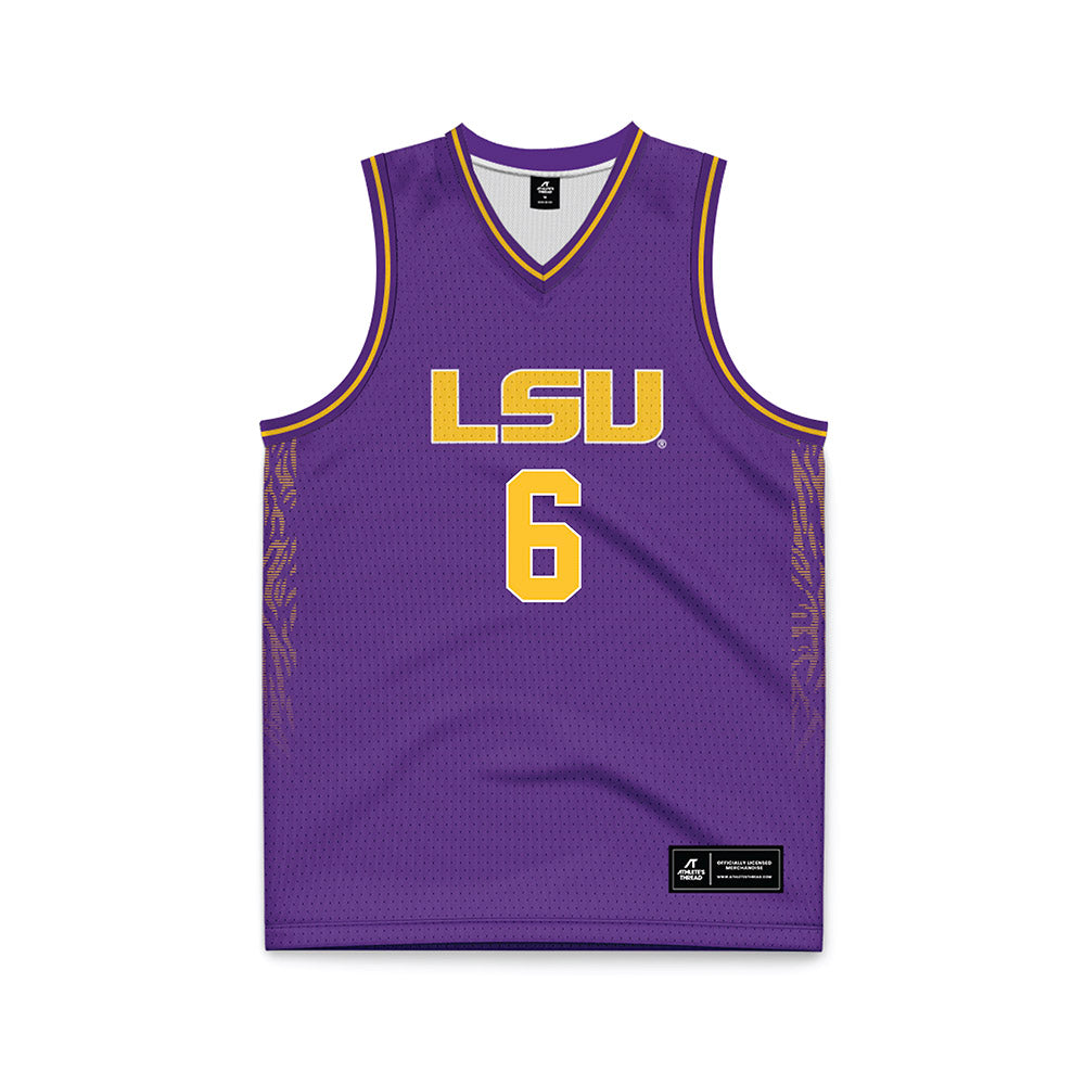 LSU - NCAA Women's Basketball : Divine Bourrage - Purple Basketball Jersey-0
