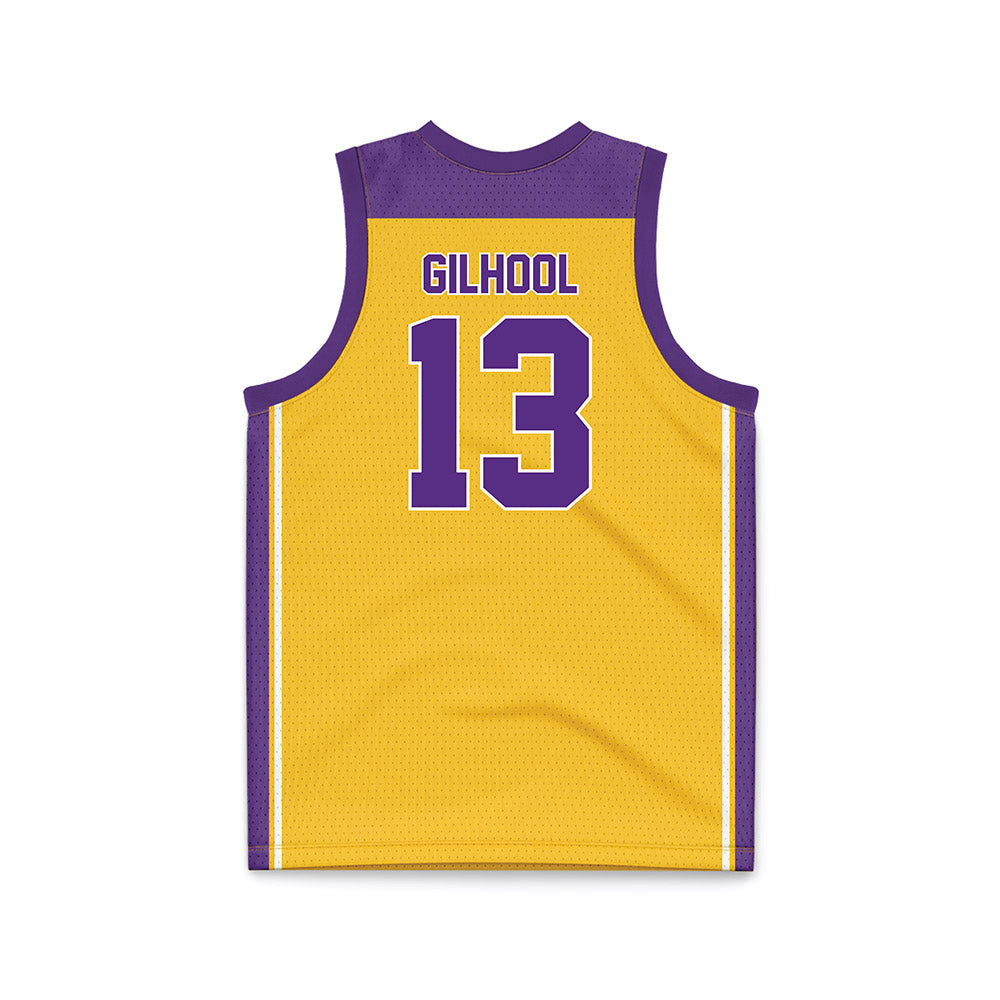 LSU - NCAA Men's Basketball : Matthew Gilhool - Gold Basketball Jersey-1