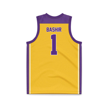 LSU - NCAA Men's Basketball : Abdi Bashir - Gold Basketball Jersey-1