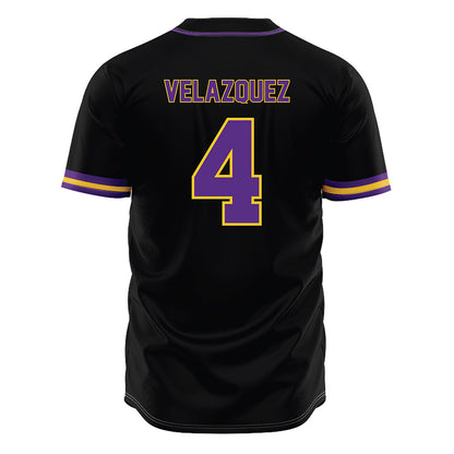 LSU - NCAA Baseball : Diego Velazquez - Black Jersey-1