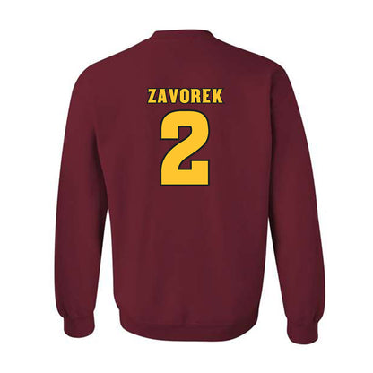 Arizona State - NCAA Baseball : Beckett Zavorek - Replica Shersey Crewneck Sweatshirt-1