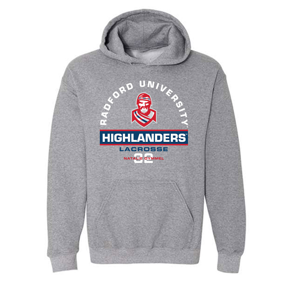 Radford - NCAA Women's Lacrosse : Natalie Dymmel - Classic Fashion Shersey Hooded Sweatshirt-0