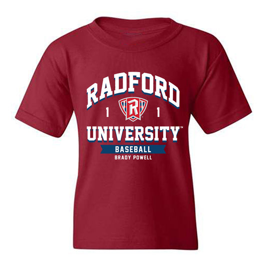 Radford - NCAA Baseball : Brady Powell - Classic Fashion Shersey Youth T-Shirt-0