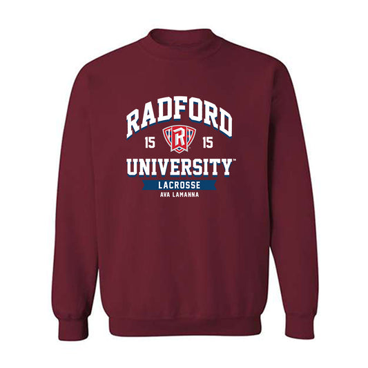 Radford - NCAA Women's Lacrosse : Ava LaManna - Classic Fashion Shersey Crewneck Sweatshirt-0
