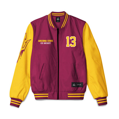 Arizona State - NCAA Men's Ice Hockey : Michael Barron - Bomber Jacket-0