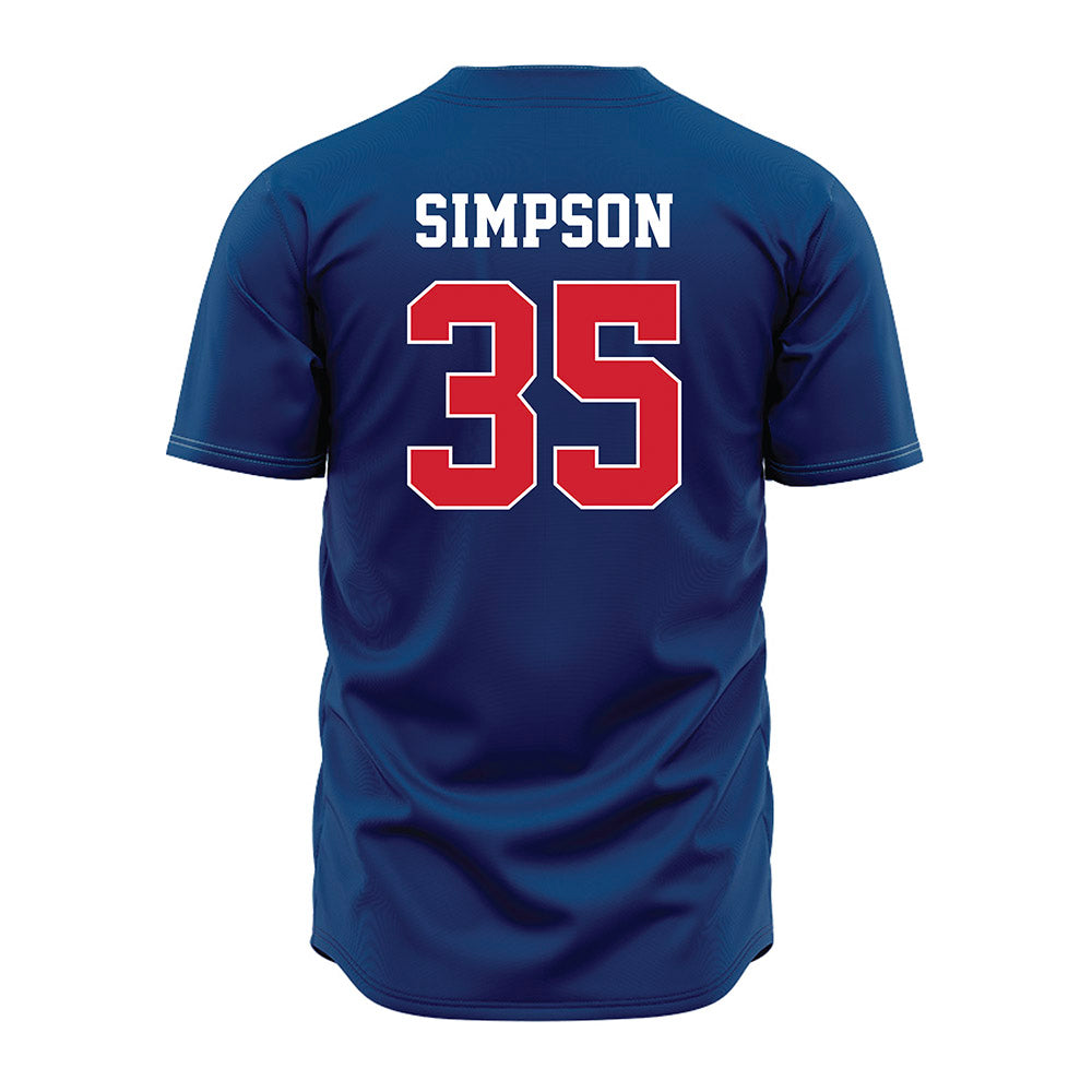 Radford - NCAA Baseball : Brooks Simpson - Blue Jersey-1