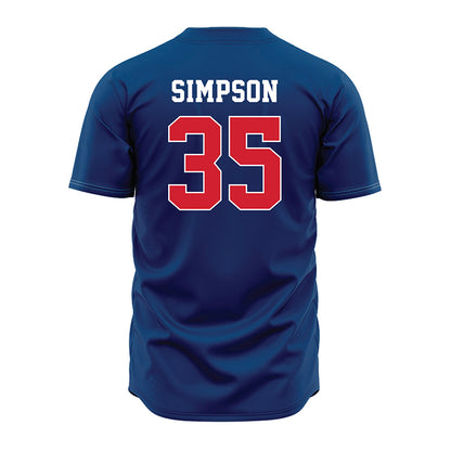 Radford - NCAA Baseball : Brooks Simpson - Blue Jersey-1