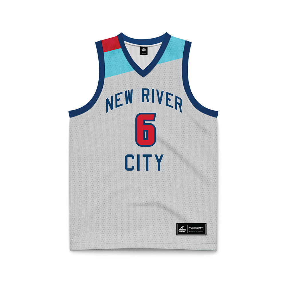 Radford - NCAA Men's Basketball : Isaiah Gaines - Grey Basketball Jersey-0