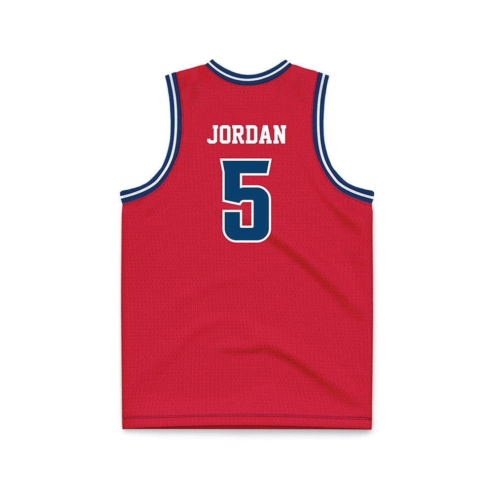 Radford - NCAA Men's Basketball : Mari Jordan - Red Basketball Jersey-1