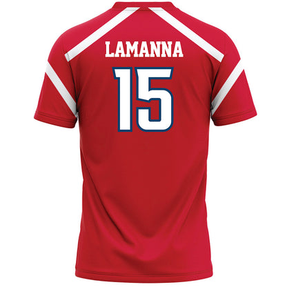 Radford - NCAA Women's Lacrosse : Ava LaManna - Red Lacrosse Jersey -1