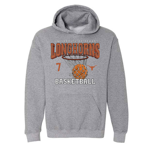 Texas - NCAA Men's Basketball : Simeon Wilcher - Sports Shersey Hooded Sweatshirt-0