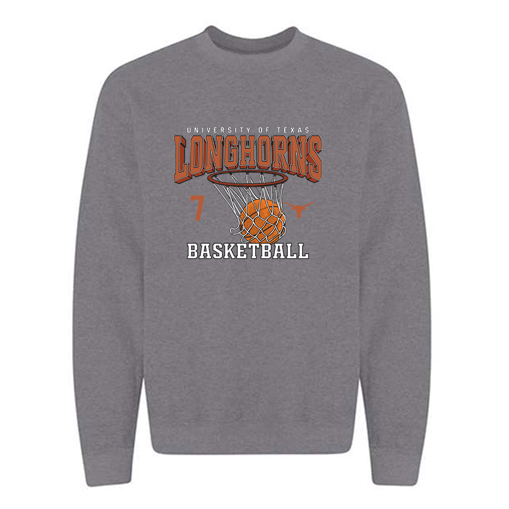 Texas - NCAA Men's Basketball : Simeon Wilcher - Sports Shersey Crewneck Sweatshirt-0