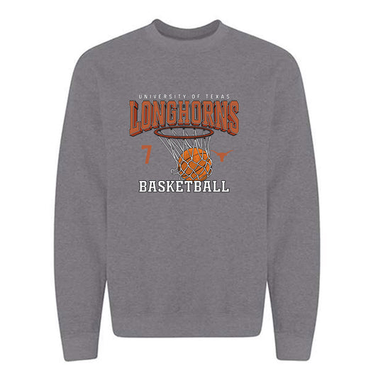 Texas - NCAA Men's Basketball : Simeon Wilcher - Sports Shersey Crewneck Sweatshirt-0