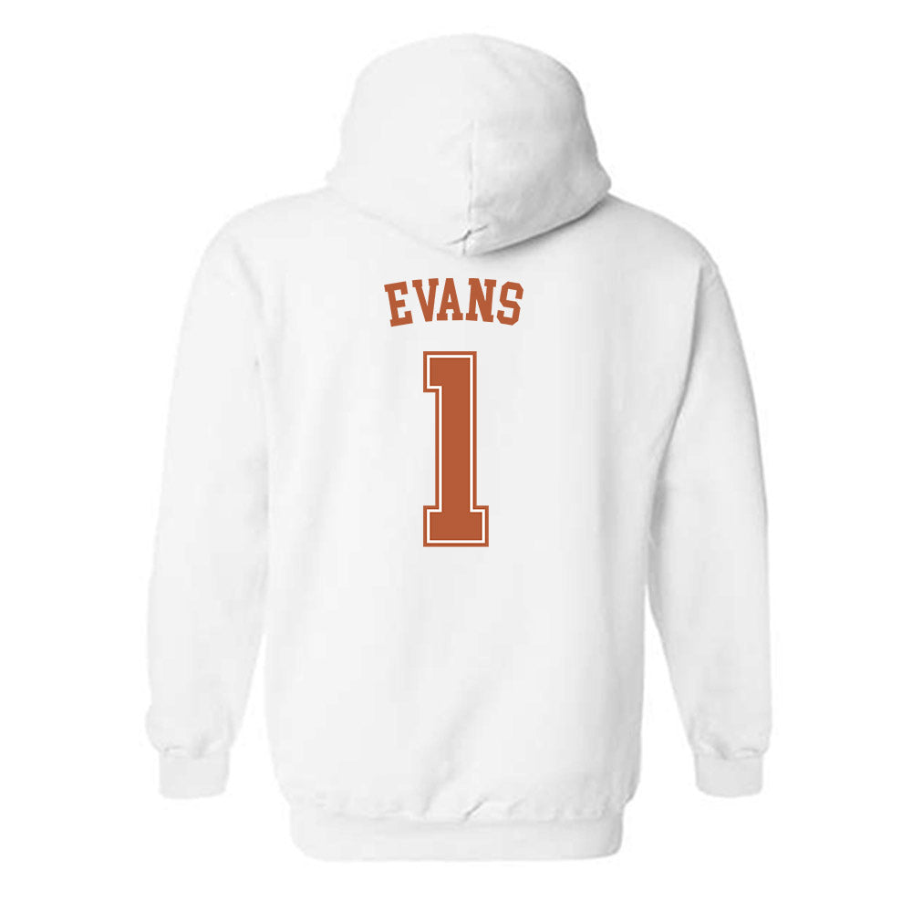 Texas - NCAA Men's Basketball : Amari Evans - Sports Shersey Hooded Sweatshirt-1