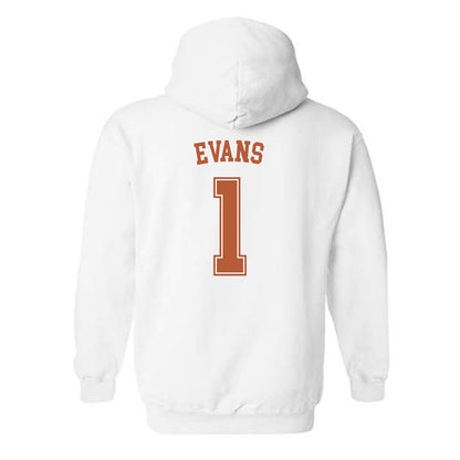 Texas - NCAA Men's Basketball : Amari Evans - Sports Shersey Hooded Sweatshirt-1