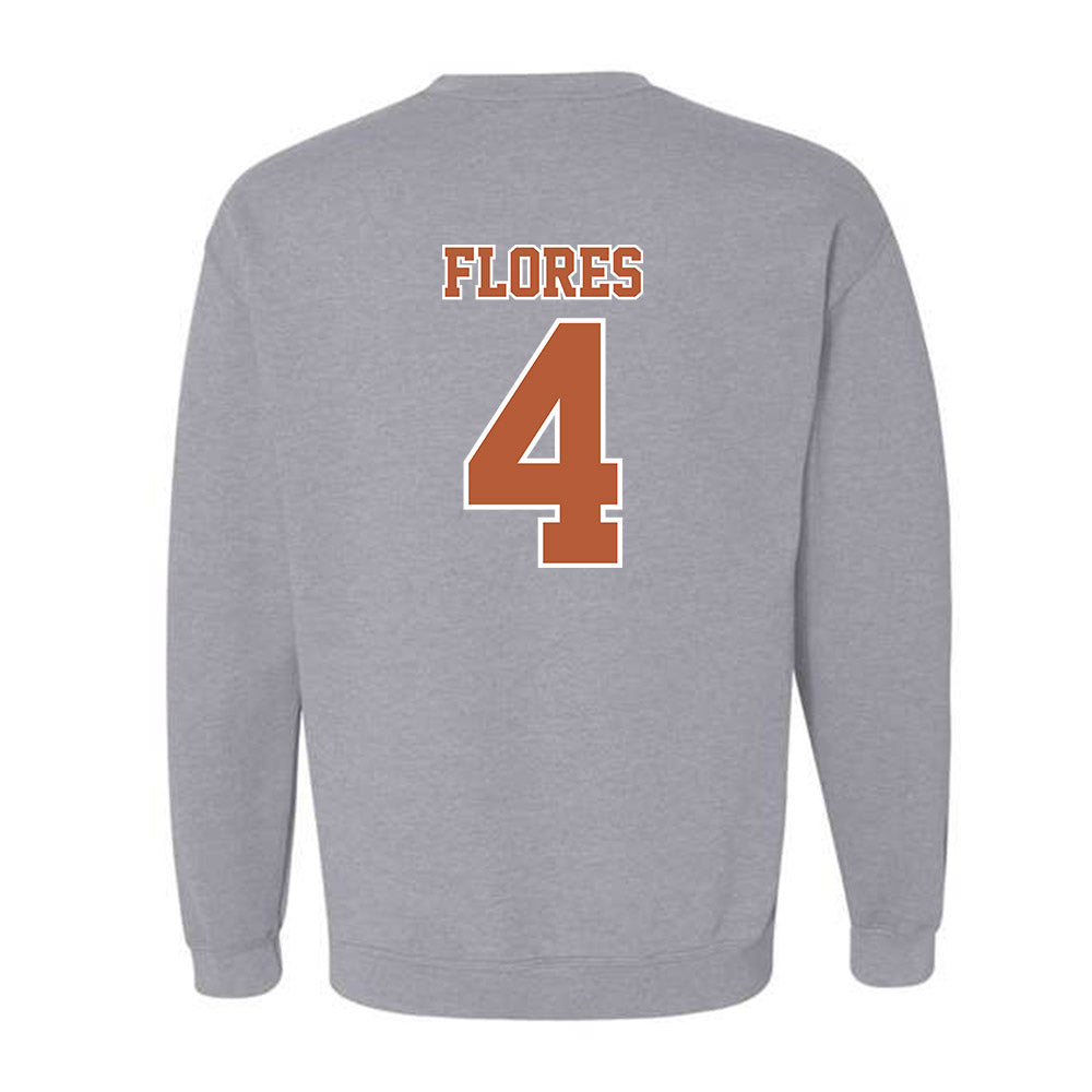 Texas - NCAA Baseball : Jason Flores - Sports Shersey Crewneck Sweatshirt-1