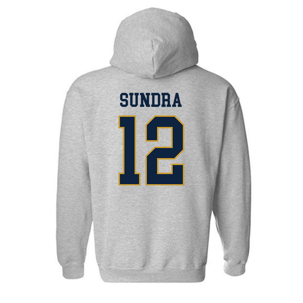 Notre Dame - NCAA Men's Basketball : Garrett Sundra - Sports Shersey Hooded Sweatshirt-1