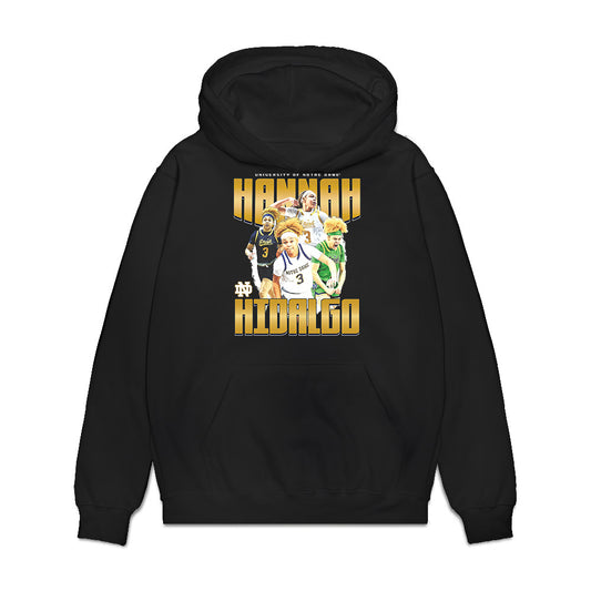 Notre Dame - NCAA Women's Basketball : Hannah Hidalgo - Official 2023 - 2024 Post Season Premium Hooded Sweatshirt-0