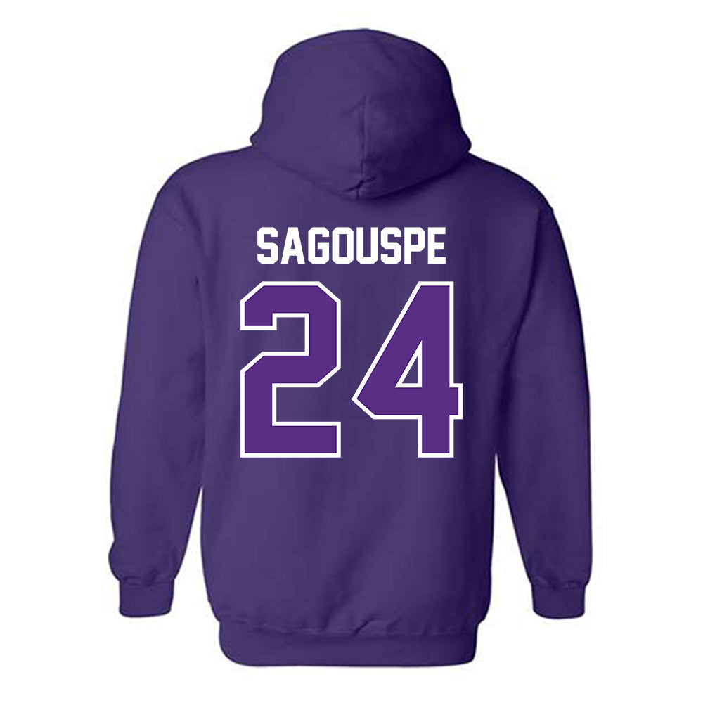 TCU - NCAA Baseball : Tanner Sagouspe - Sports Shersey Hooded Sweatshirt-1