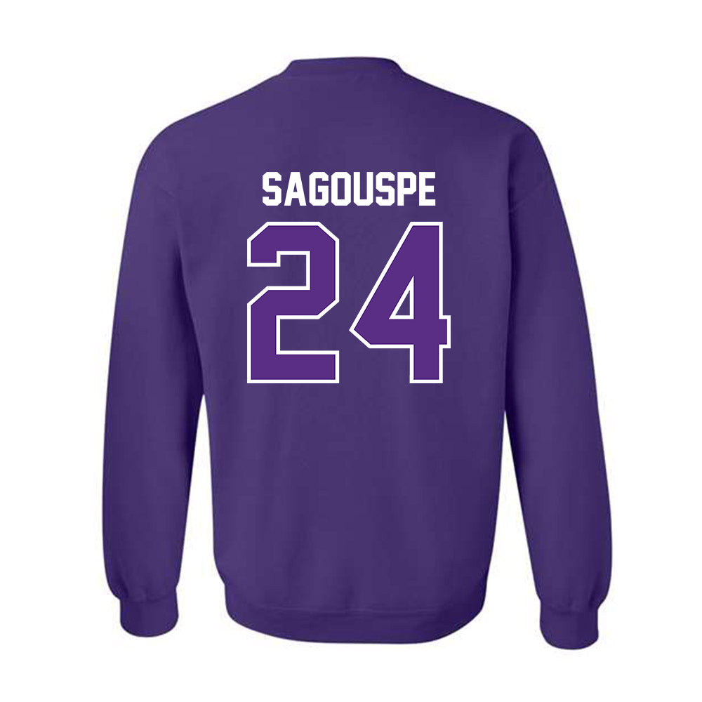 TCU - NCAA Baseball : Tanner Sagouspe - Sports Shersey Crewneck Sweatshirt-1