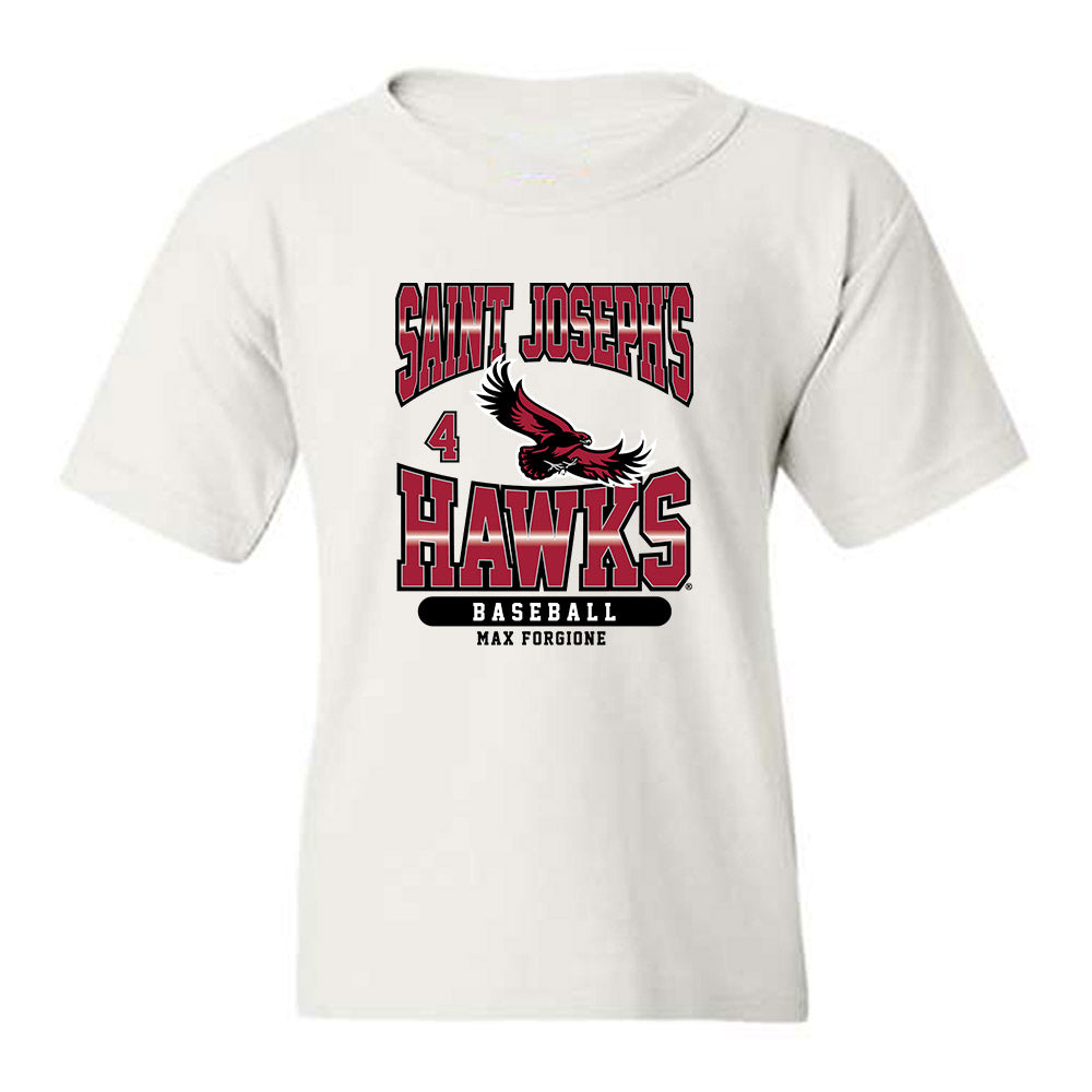 St. Joe's - NCAA Baseball : Max Forgione - Sport Shersey Youth T-Shirt-0