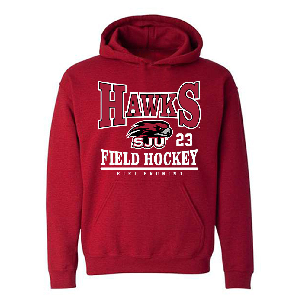St. Joe's - NCAA Women's Field Hockey : Kiki Bruning - Classic Fashion Shersey Hooded Sweatshirt-0