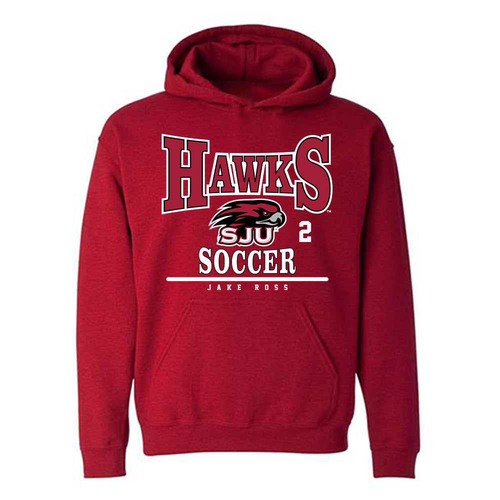 St. Joe's - NCAA Men's Soccer : Jake Ross - Classic Fashion Shersey Hooded Sweatshirt-0