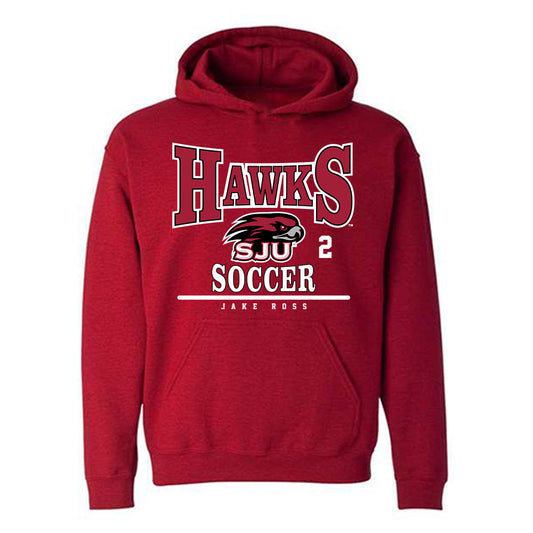 St. Joe's - NCAA Men's Soccer : Jake Ross - Classic Fashion Shersey Hooded Sweatshirt-0
