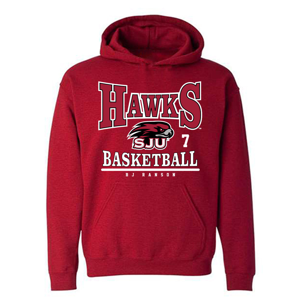 St. Joe's - NCAA Men's Basketball : Bj Ranson - Classic Fashion Shersey Hooded Sweatshirt-0
