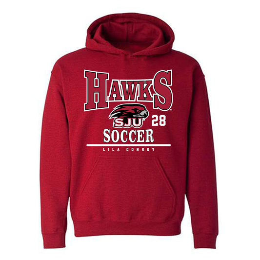 St. Joe's - NCAA Women's Soccer : Lila Conroy - Classic Fashion Shersey Hooded Sweatshirt-0