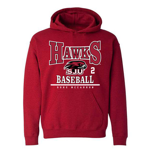St. Joe's - NCAA Baseball : Duke McCarron - Classic Fashion Shersey Hooded Sweatshirt-0