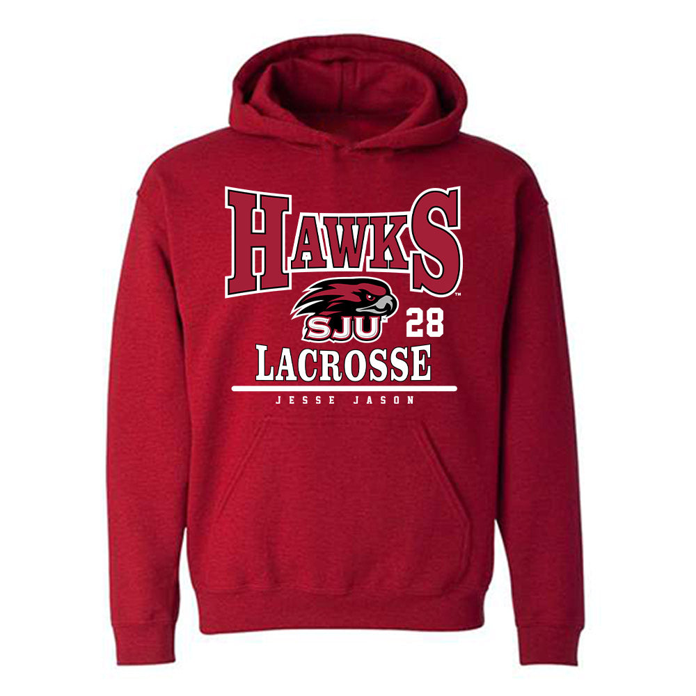 St. Joe's - NCAA Men's Lacrosse : Jesse Jason - Classic Fashion Shersey Hooded Sweatshirt-0