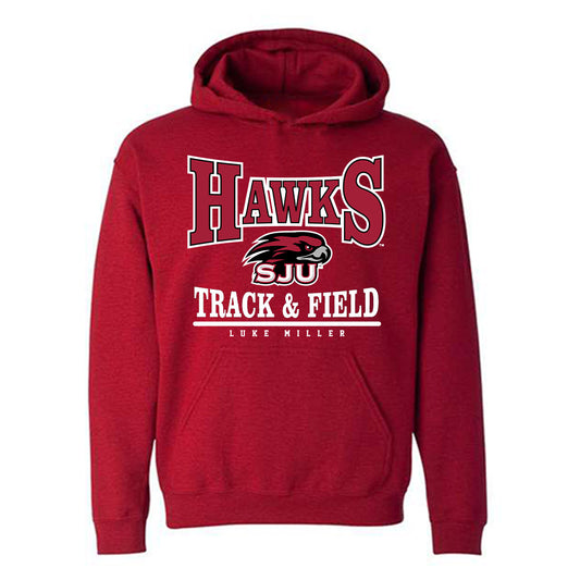 St. Joe's - NCAA Men's Track & Field : Luke Miller - Classic Fashion Shersey Hooded Sweatshirt-0