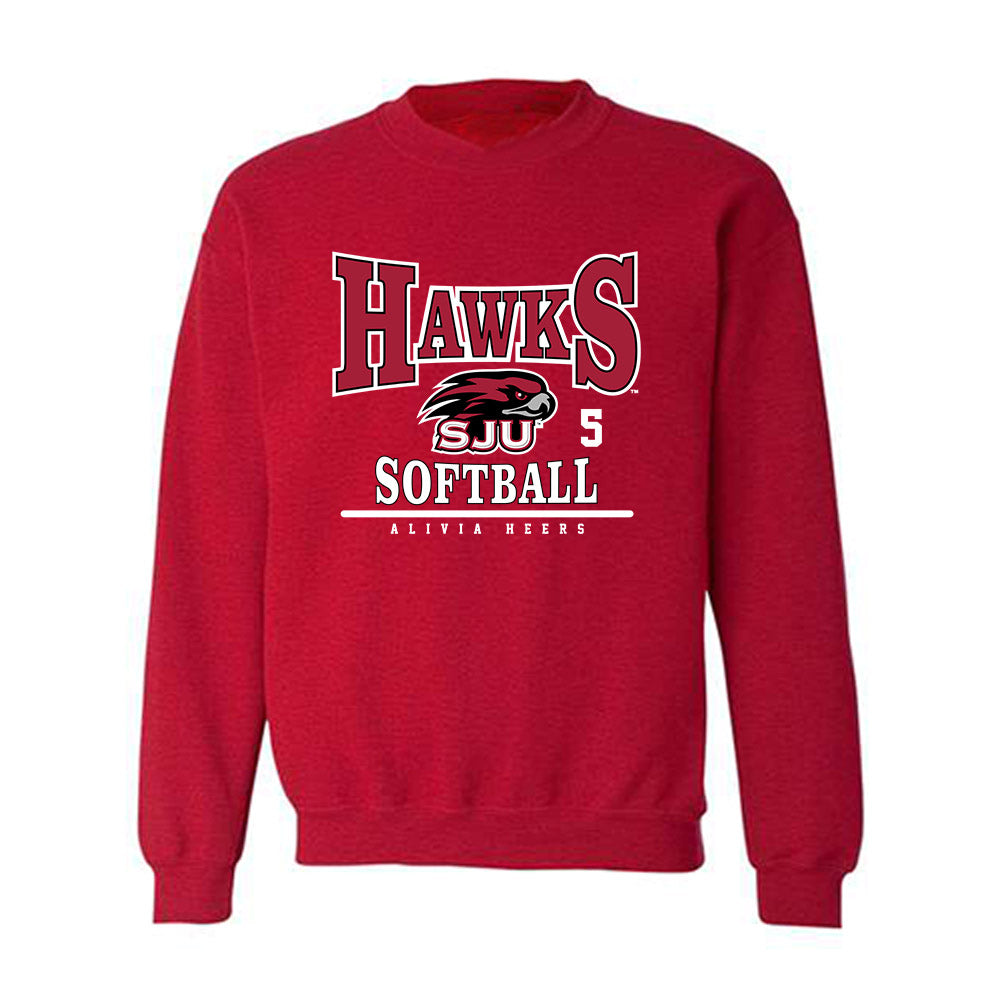 St. Joe's - NCAA Softball : Alivia Heers - Classic Fashion Shersey Crewneck Sweatshirt-0